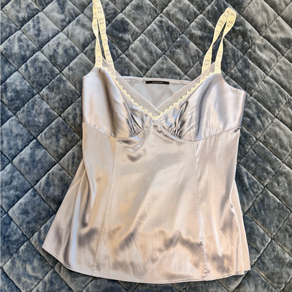 Elie Tahari Gray Textured Fabric